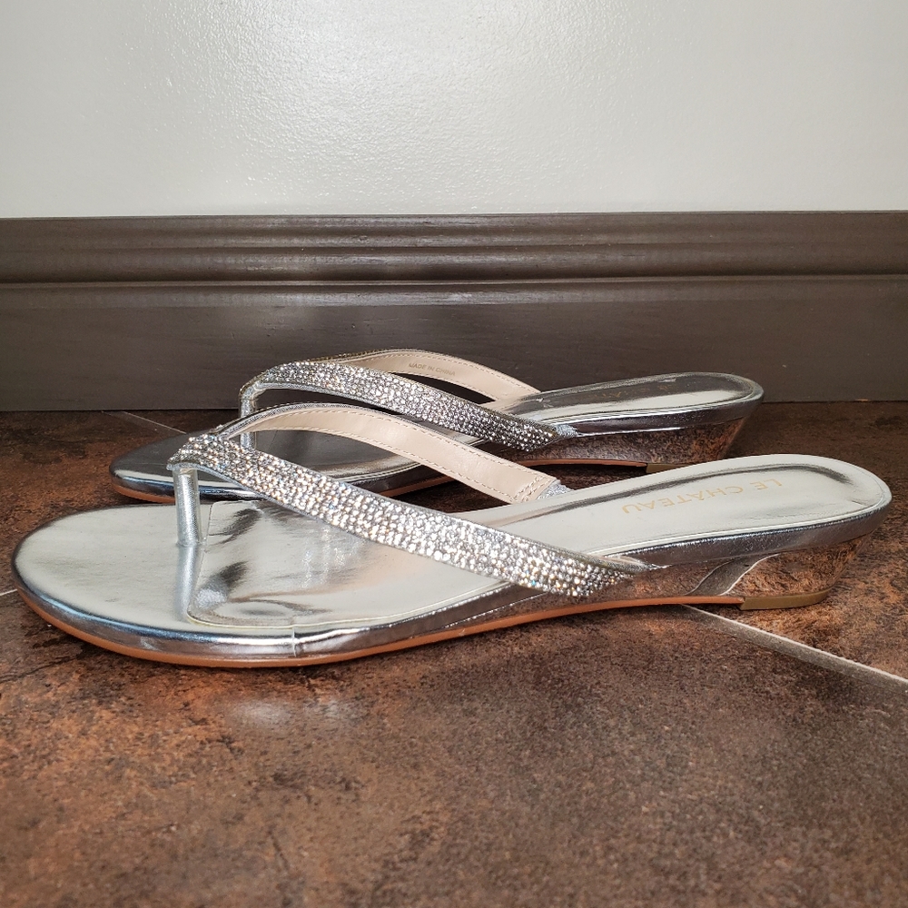 Le Chateau Rhinestone Sandals - Picture 2 of 9